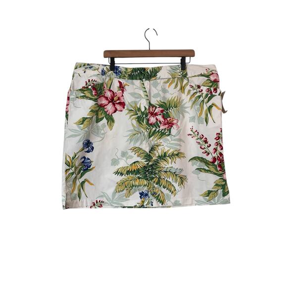 Tommy Hilfiger Womens Green Floral Straight Career Skirt with Pockets Size 22 - Picture 1 of 5